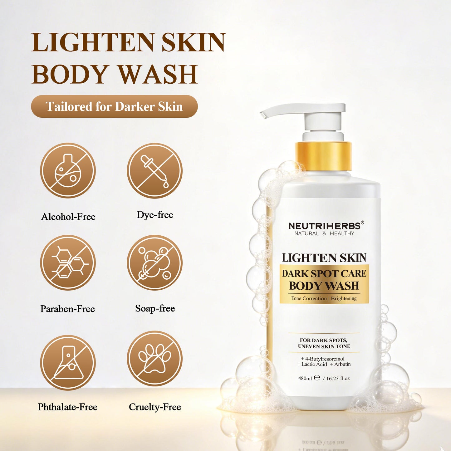 Neutriherbs Lighten Skin Body Wash for Dark Spot & Uneven Skin Tone