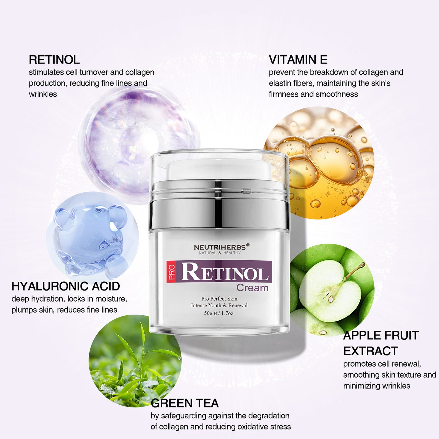 Neutriherbs 4-Step Retinol Anti-Aging Set for Fine Lines, Puffiness & Dull Skin