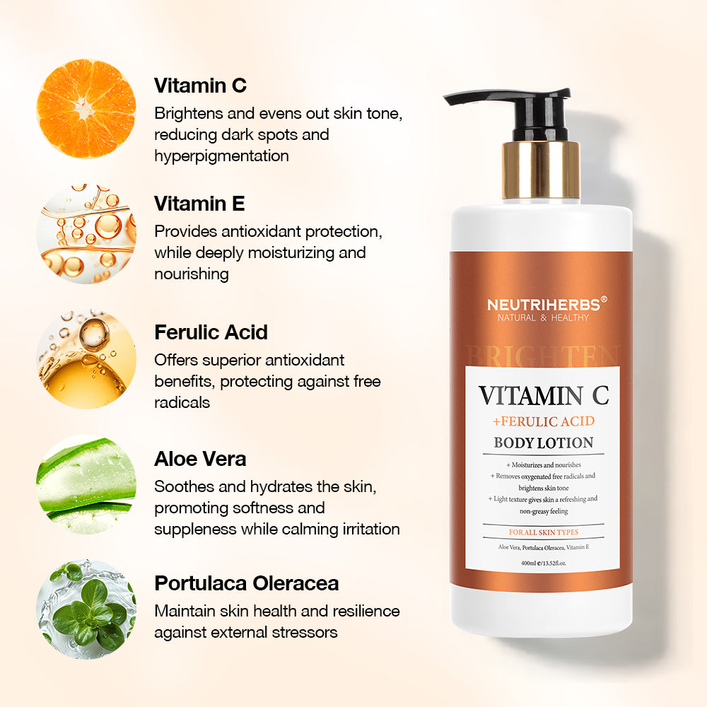 Neutriherbs Vitamin C Body Brightening and Exfoliating Set for Rough and Dull Skin