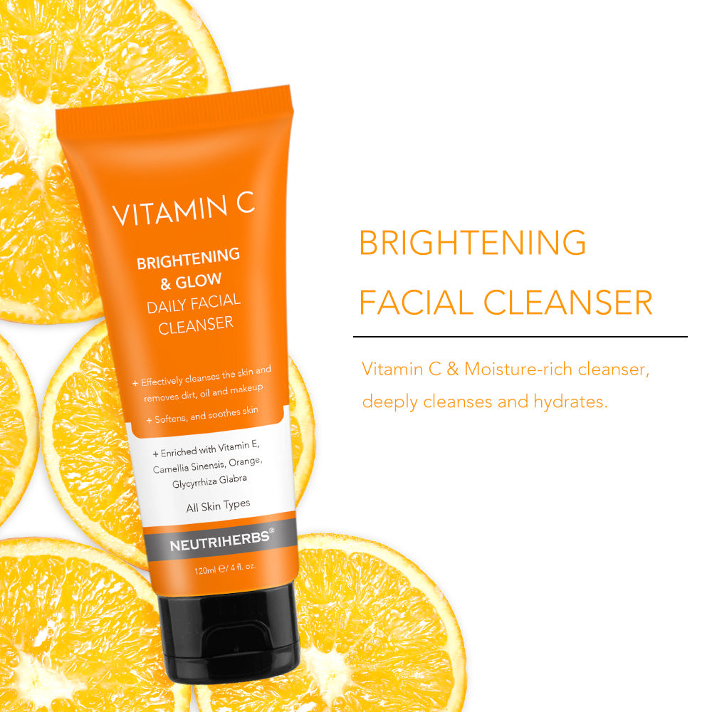 Neutriherbs Vitamin C(0.5%) Brightening & Glow Daily Facial Cleanser - 120ml - Neutriherbs SA