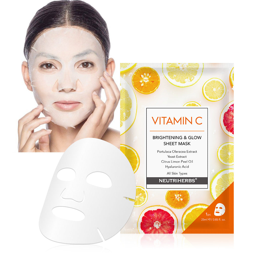 Vitamin C Brightening and Glow Sheet Mask - 5 Masks - Neutriherbs SA