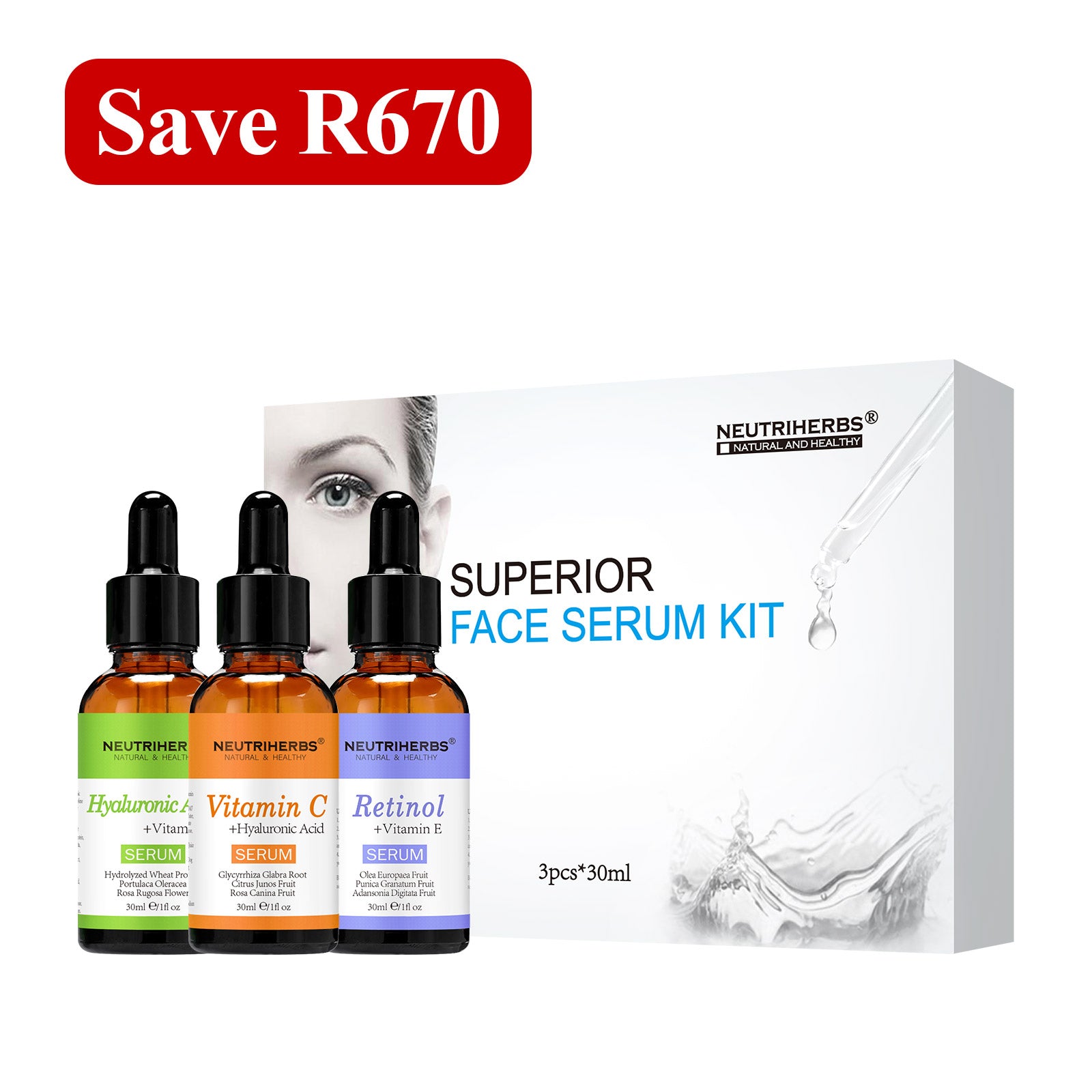 Facial Serum Kit for Brightening, Hydration & Anti-Aging