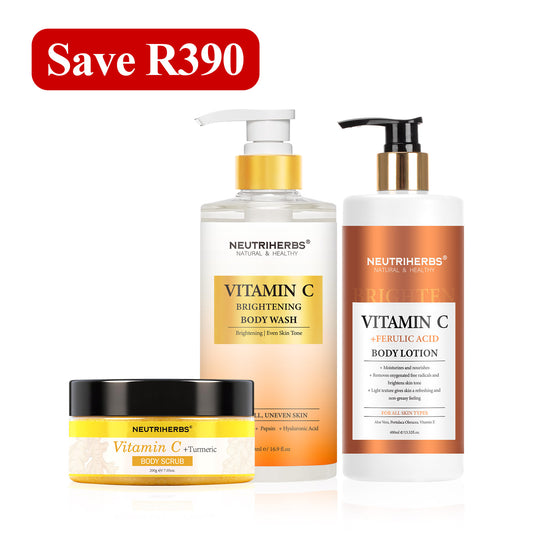 Neutriherbs Vitamin C Body Brightening and Exfoliating Set for Rough and Dull Skin
