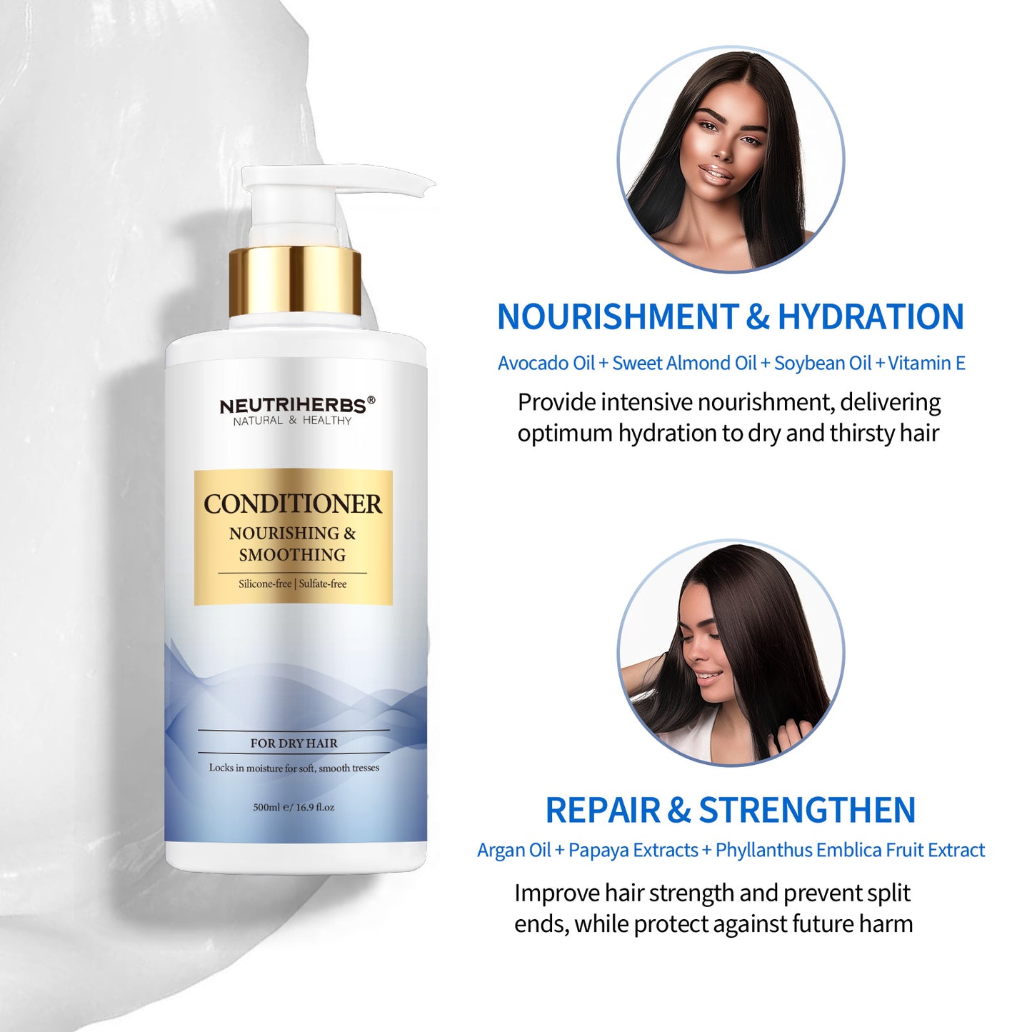 Moisture Rich Hair Conditioner For Plump Hydrating And Nourishing