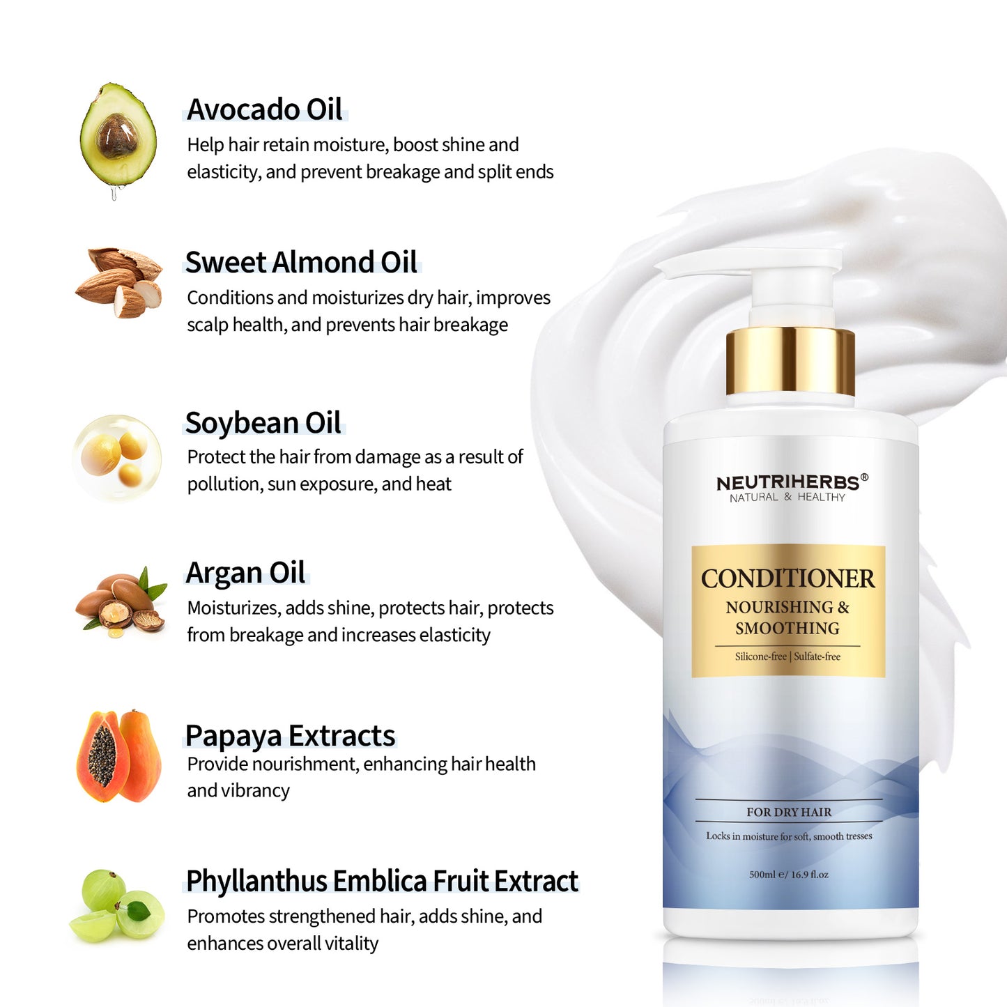 Moisture Rich Hair Conditioner For Plump Hydrating And Nourishing