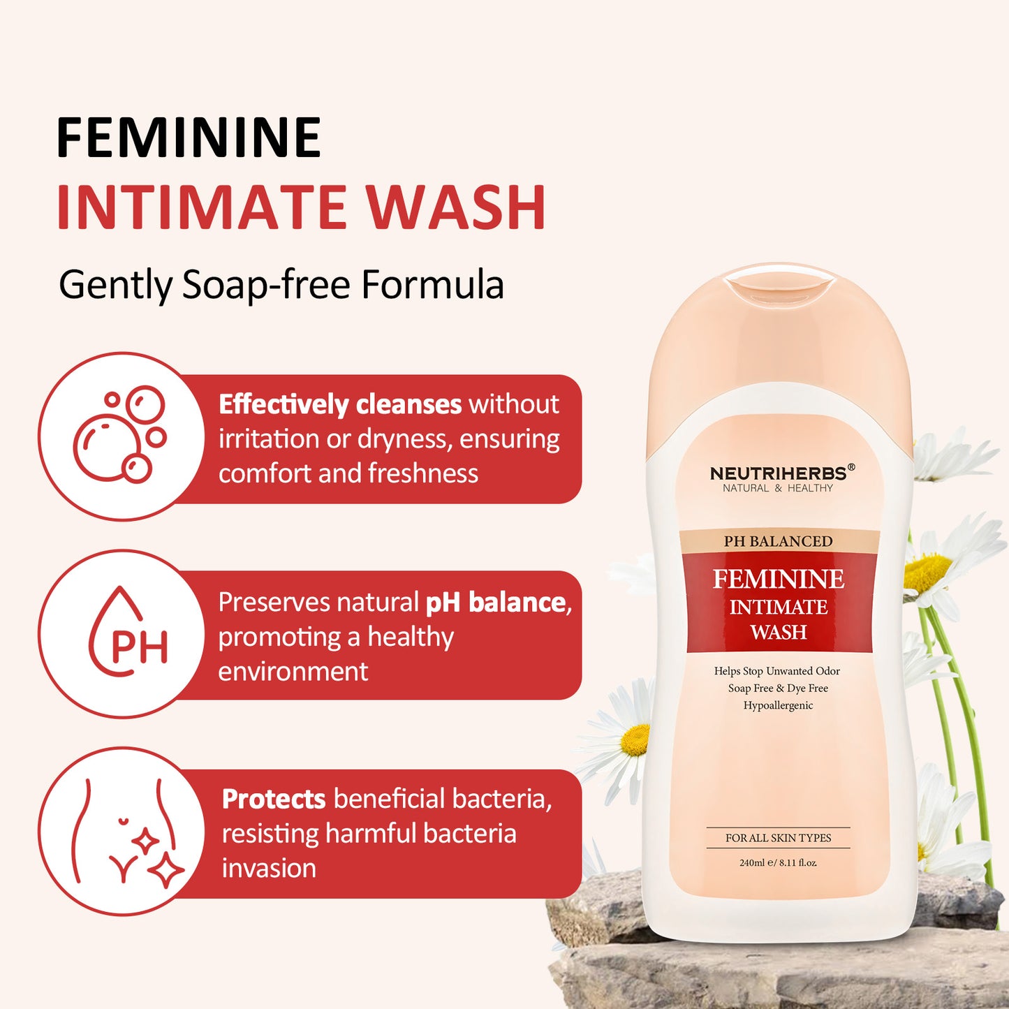 Hypoallergenic PH Balanced Daily Feminine Wash