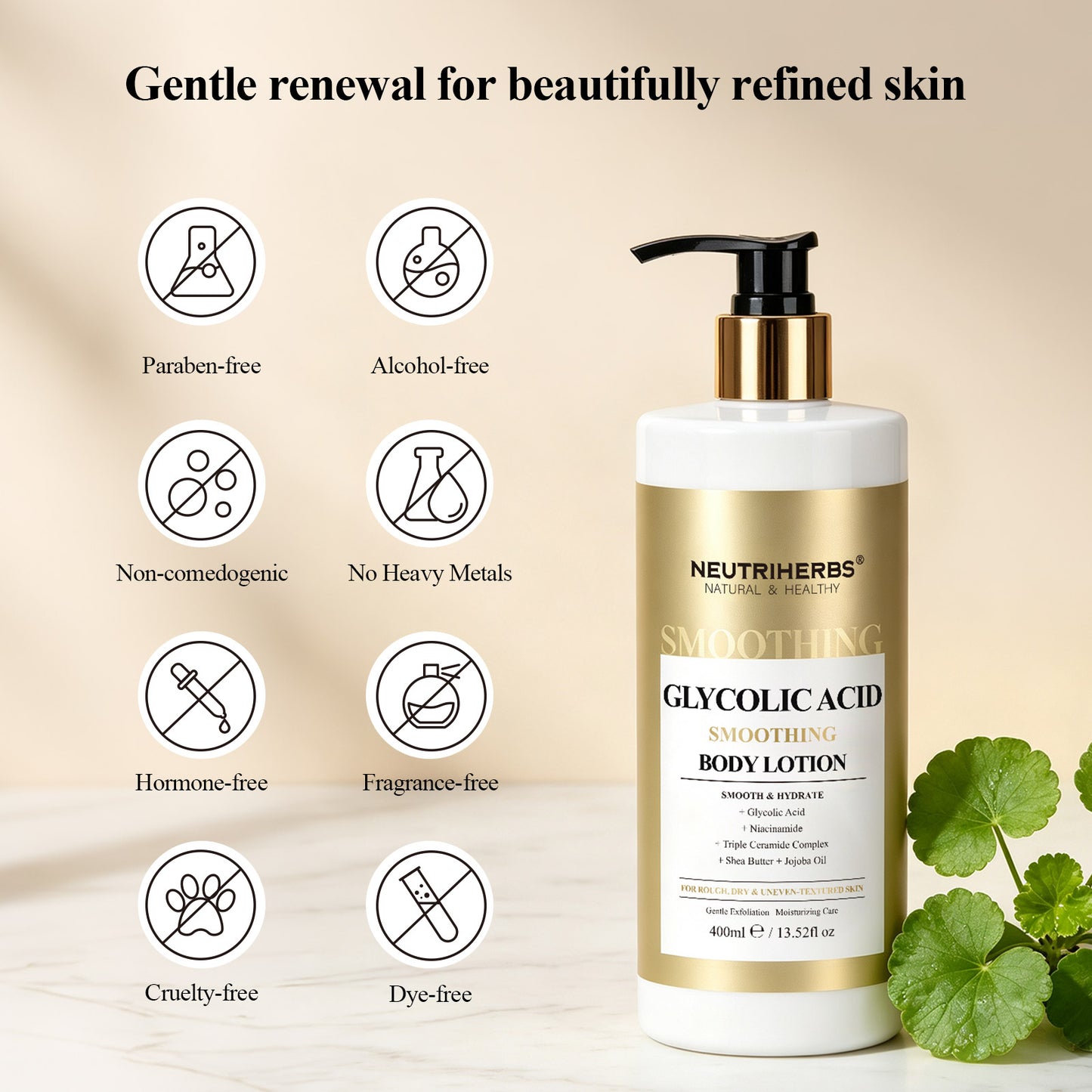 Neutriherbs Glycolic Acid Smoothing Body Lotion For Rough & Dry Skin