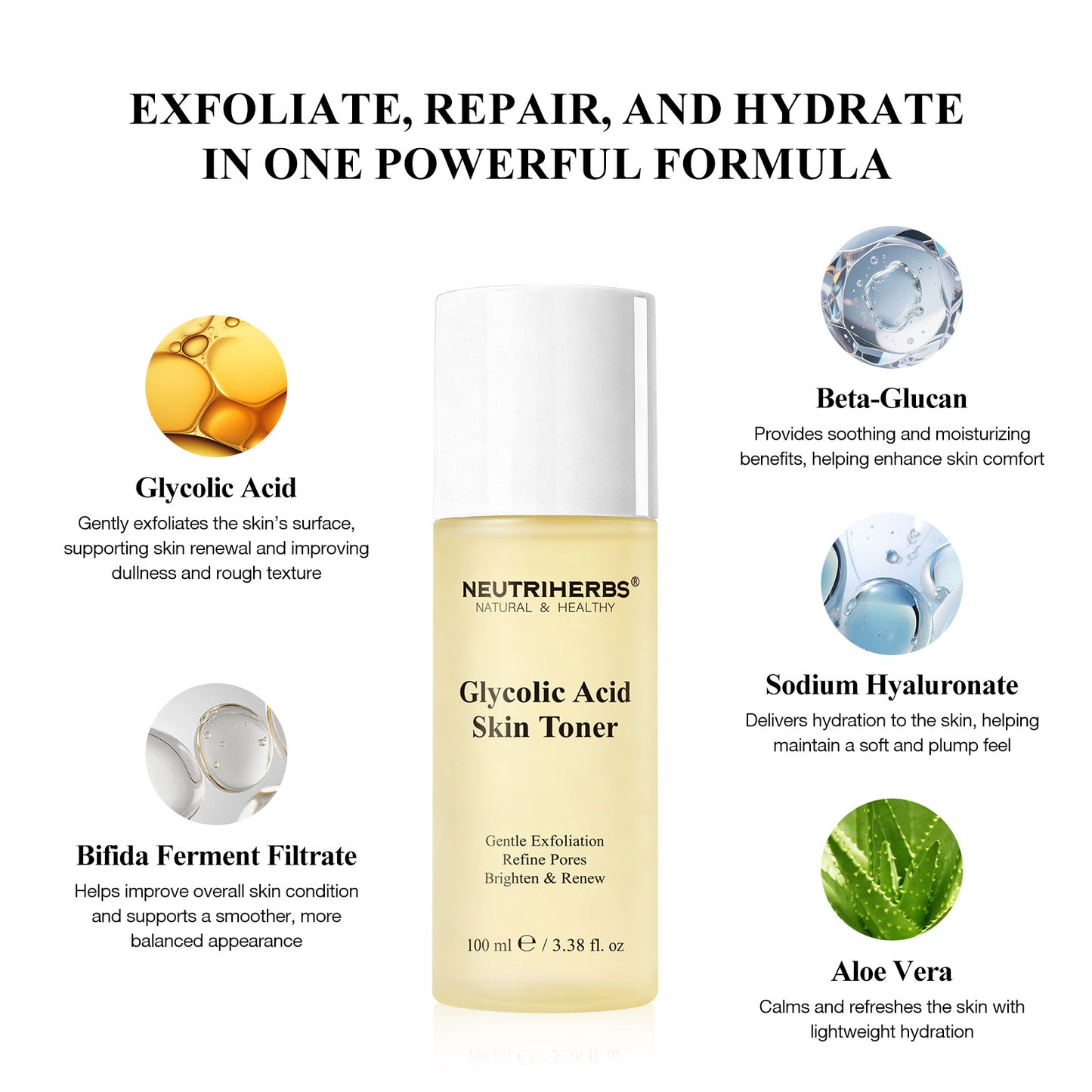 Neutriherbs Glycolic Acid Toner For Dull, Rough & Uneven Skin Tone
