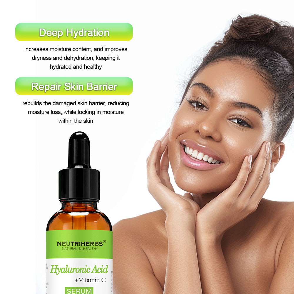 Neutriherbs Brightening Cleanser and Hyaluronic Acid Serum Set for Dry, Dull and Rough Skin