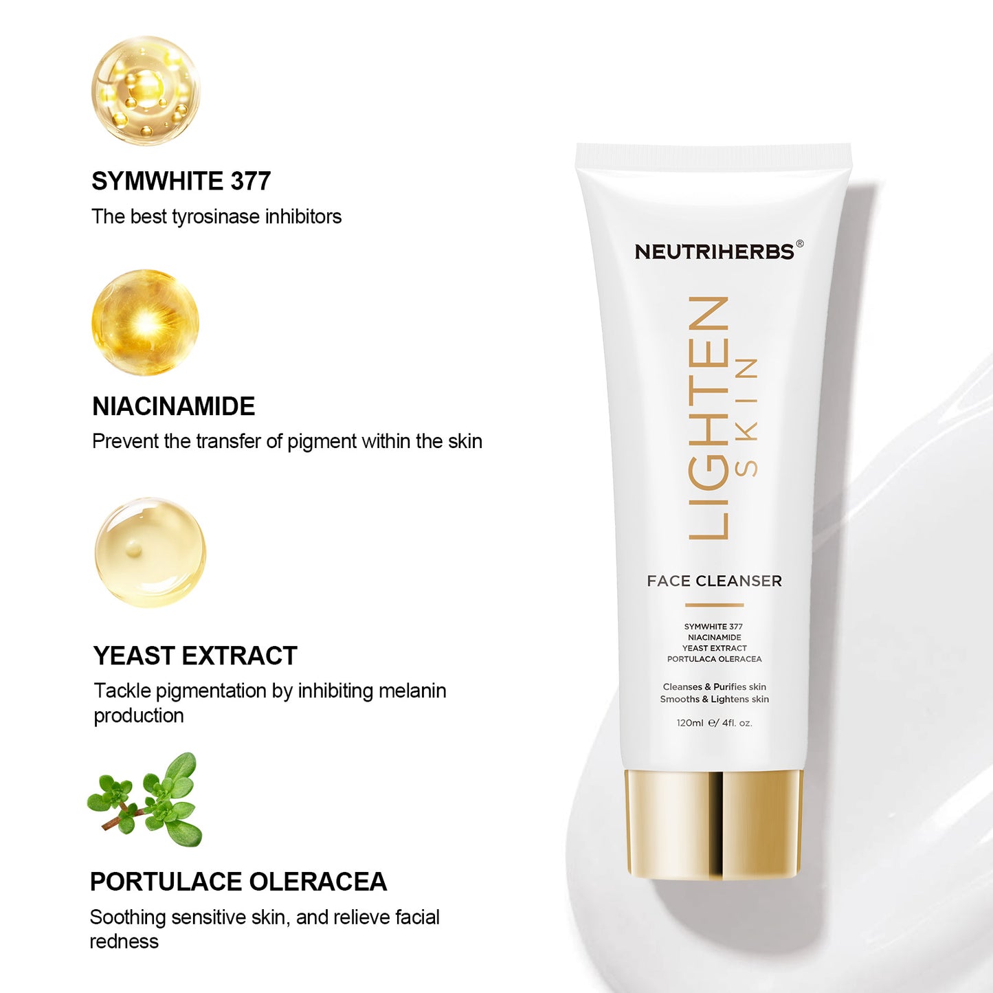 Neutriherbs Brightening Cleanser and Hyaluronic Acid Serum Set for Dry, Dull and Rough Skin