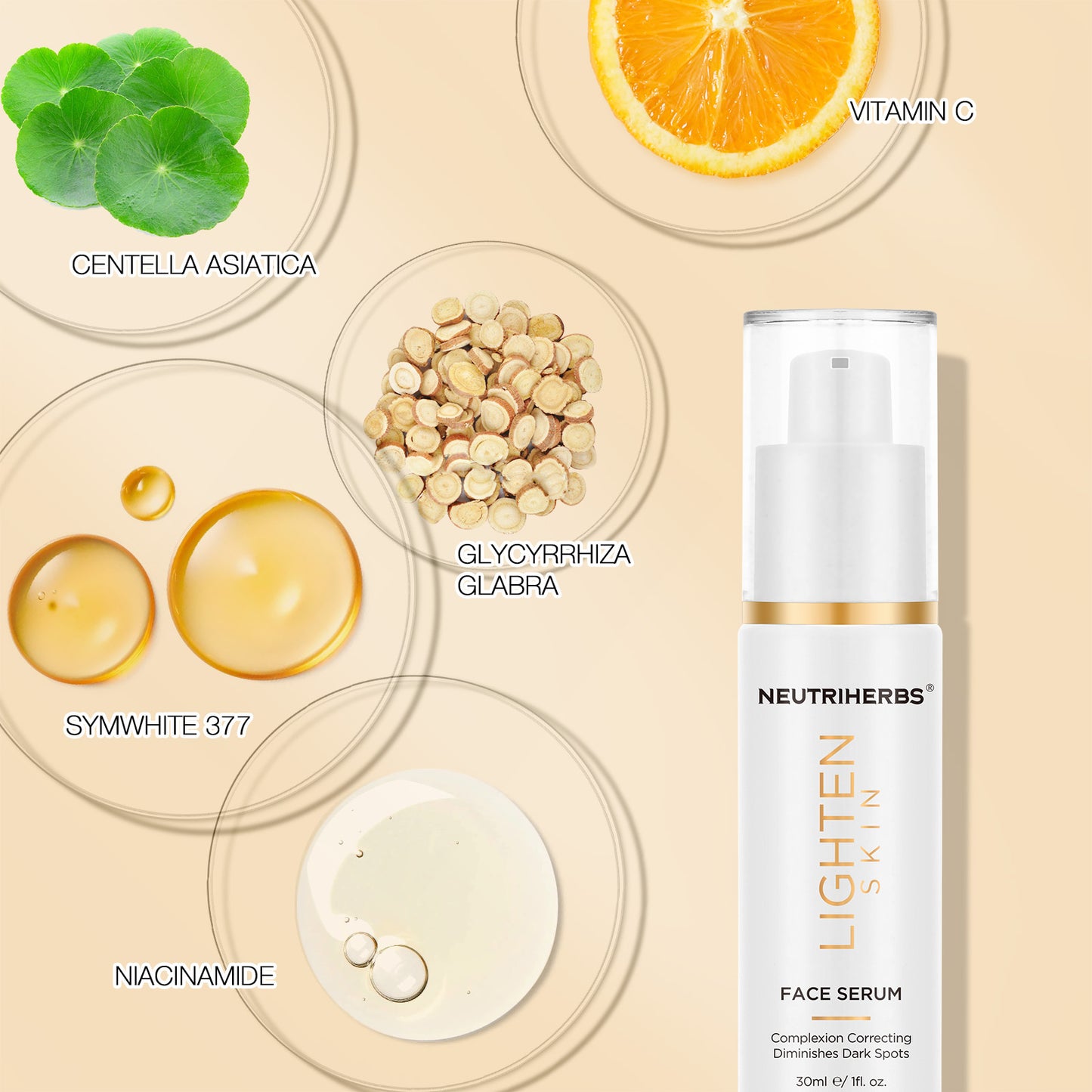 Neutriherbs Skin Lightening Whitening Face Serum For Dark Skin