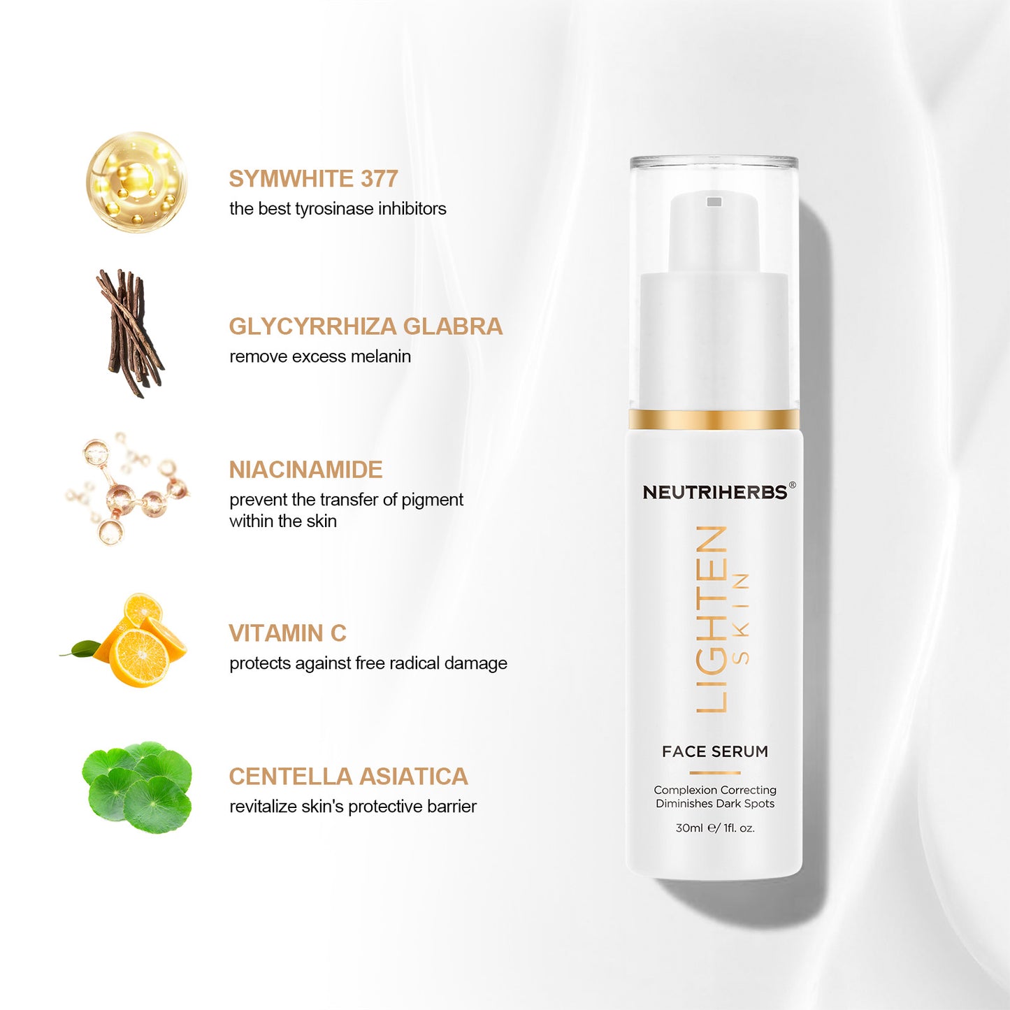 Neutriherbs Skin Lightening Whitening Face Serum For Dark Skin