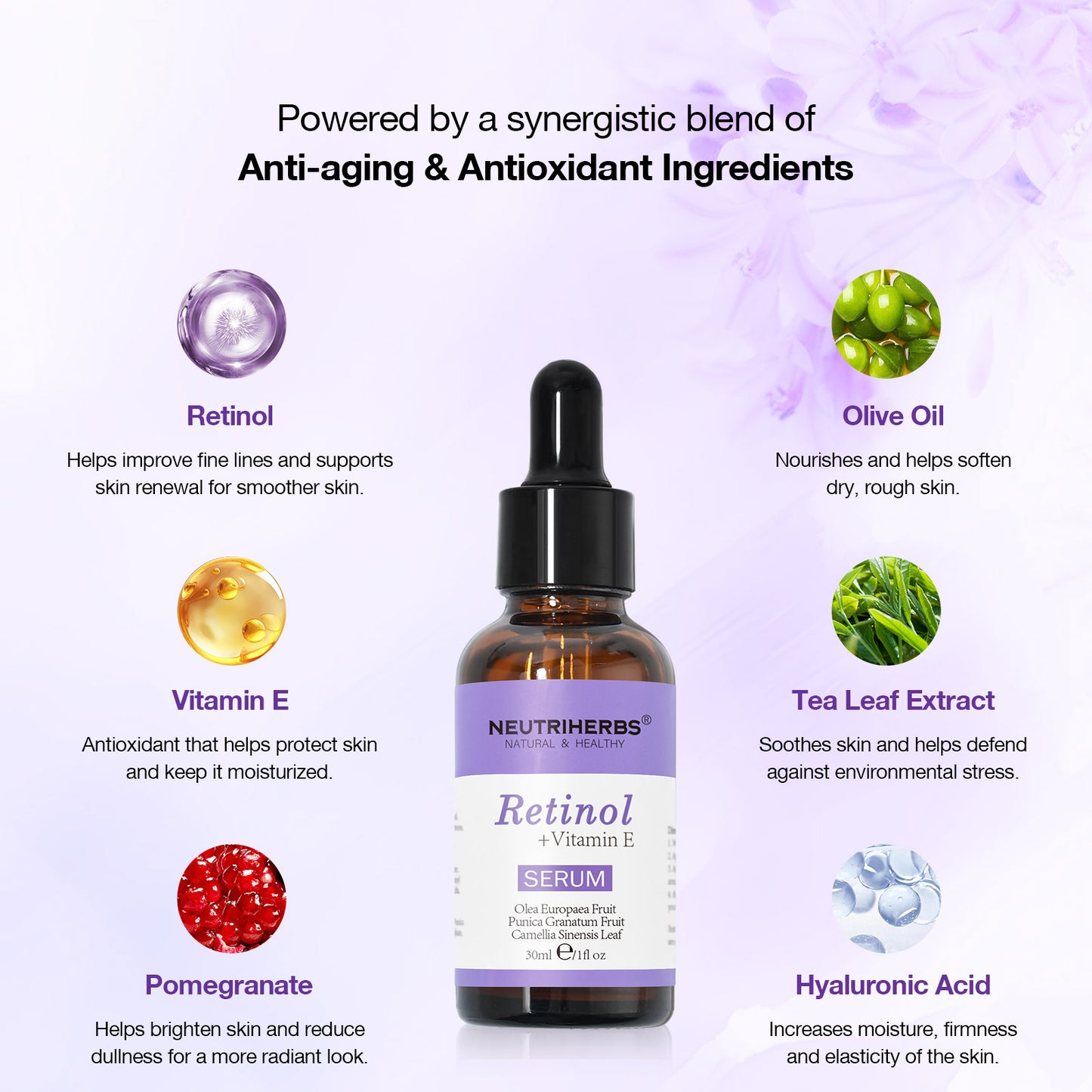 Neutriherbs Retinol Serum for Acne, Texture & Skin Renewal - 30ml