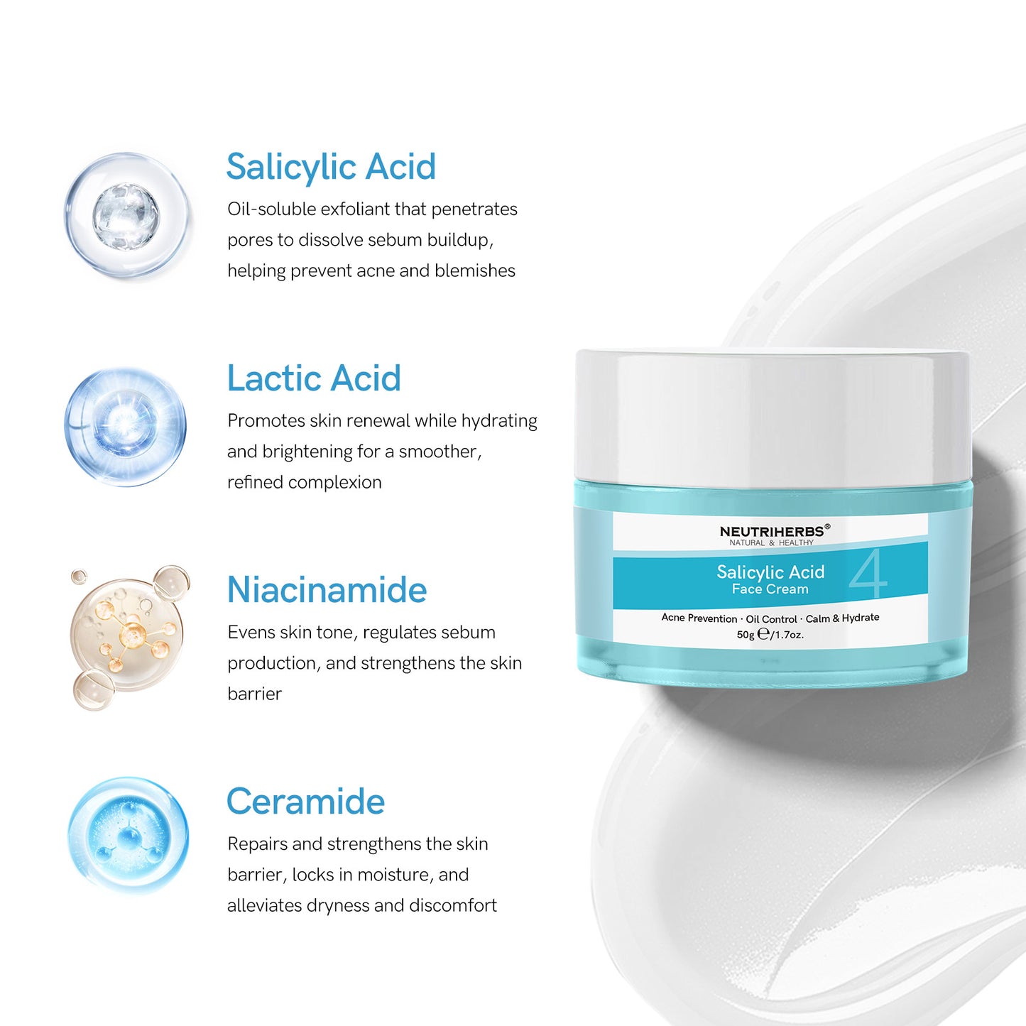 Salicylic Acid Face Cream for Acne & Oil Control