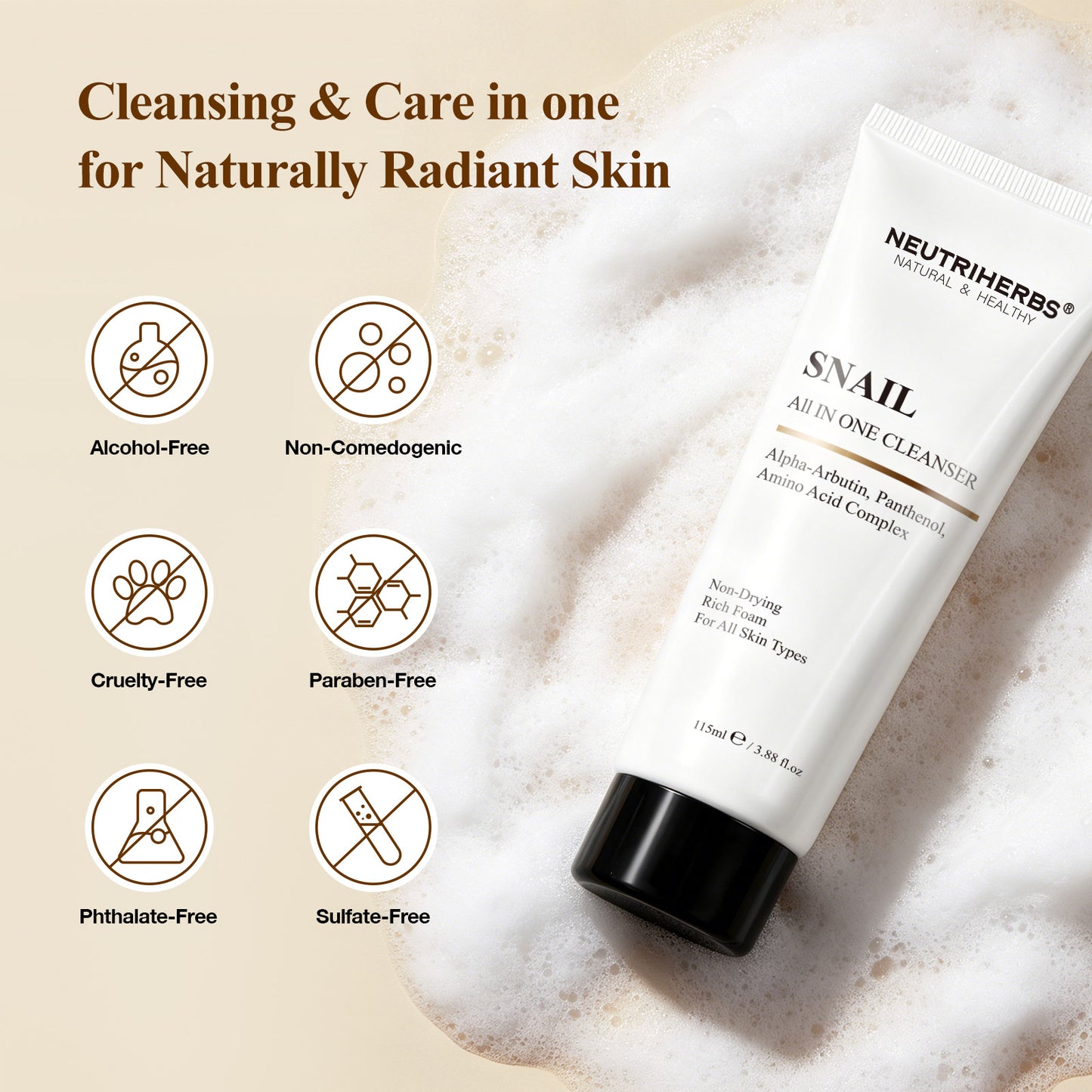Neutriherbs  Snail All In One Cleanser For Gentle Cleansing And Skin Repair