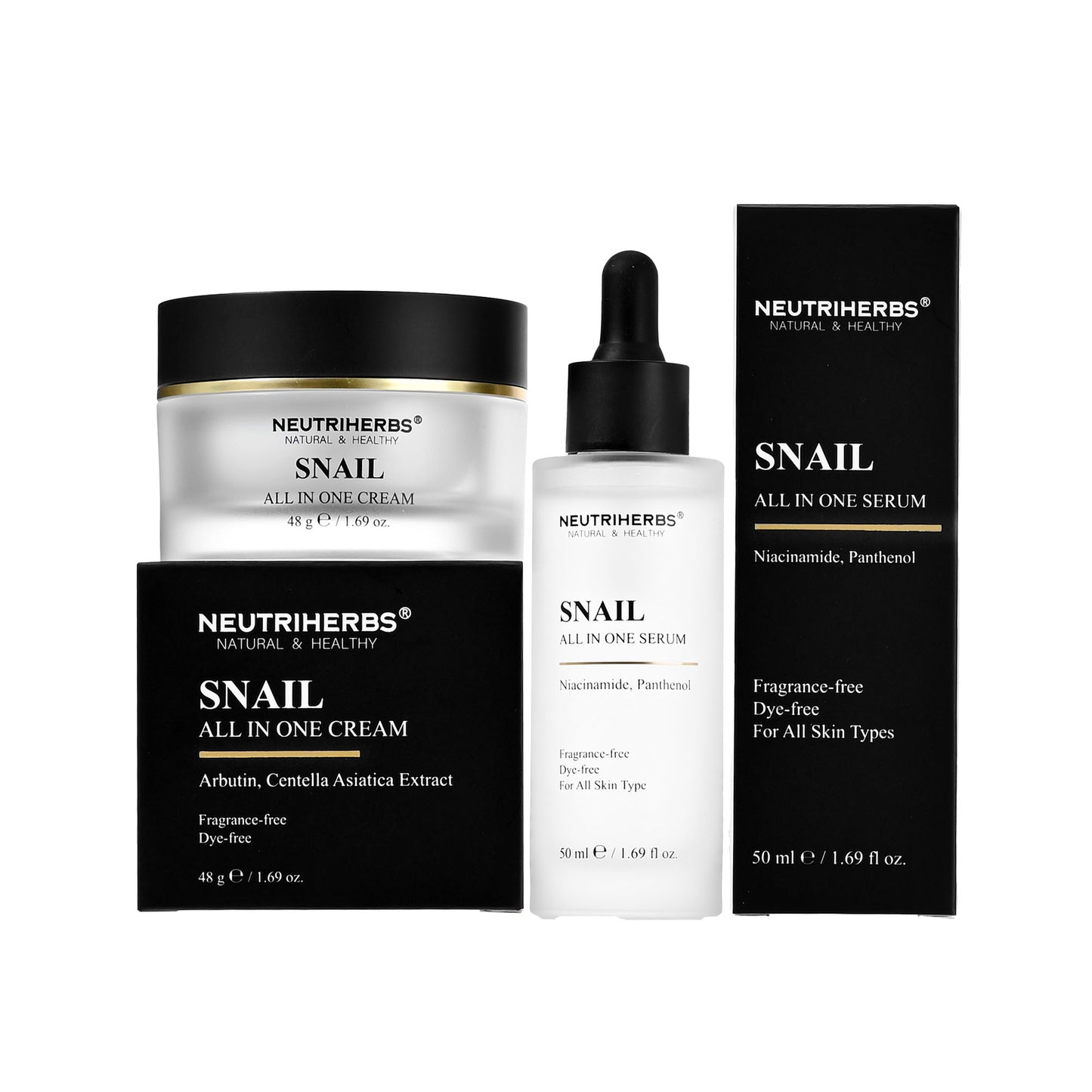 Neutriherbs Snail All-in-One Cream and Serum for Anti-Aging & Intense Moisturizing