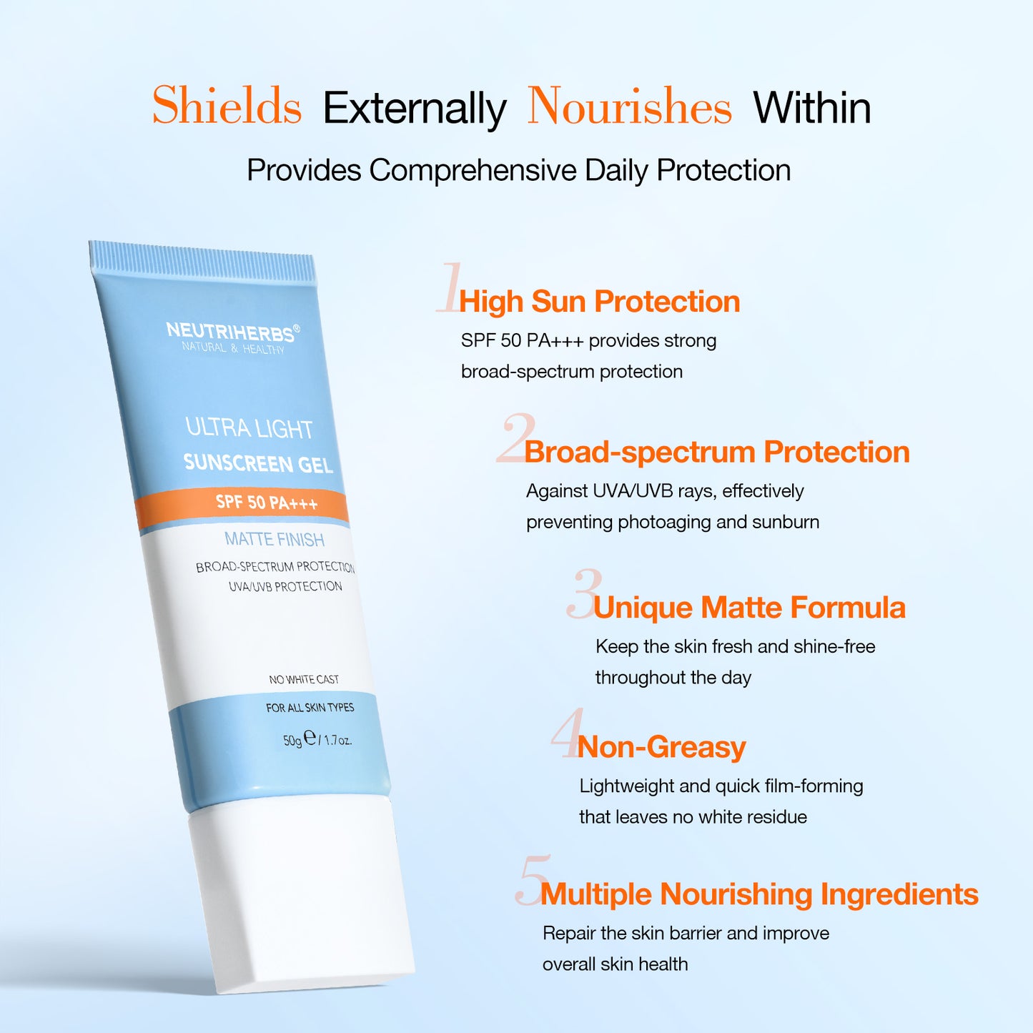 Ultra-light Sunscreen Gel SPF 50 PA+++