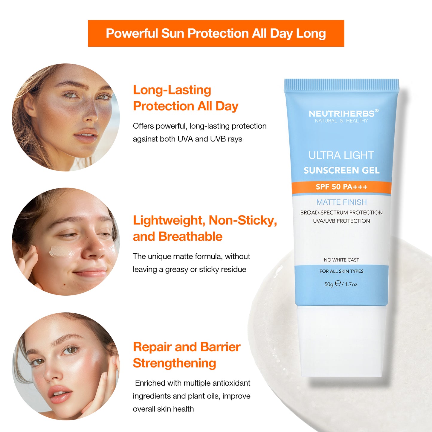 Ultra-light Sunscreen Gel SPF 50 PA+++