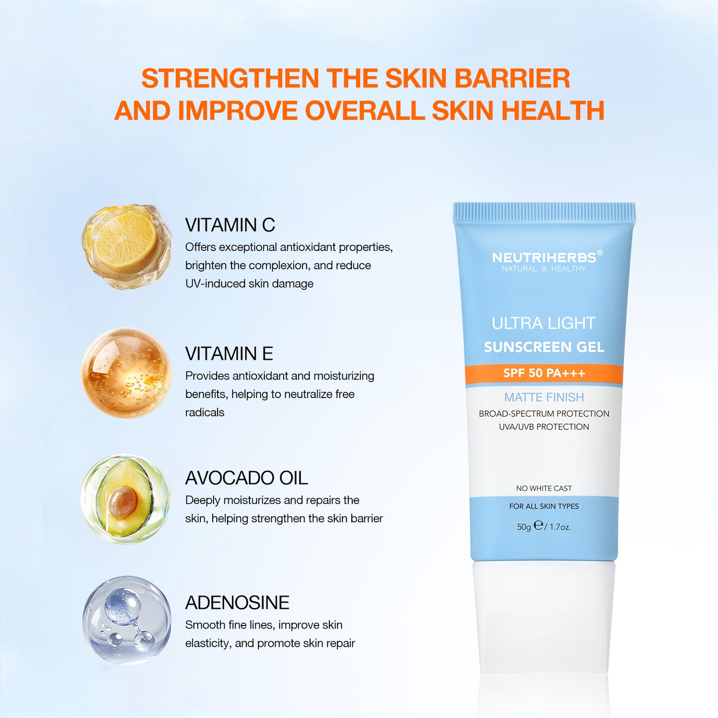 Ultra-light Sunscreen Gel SPF 50 PA+++