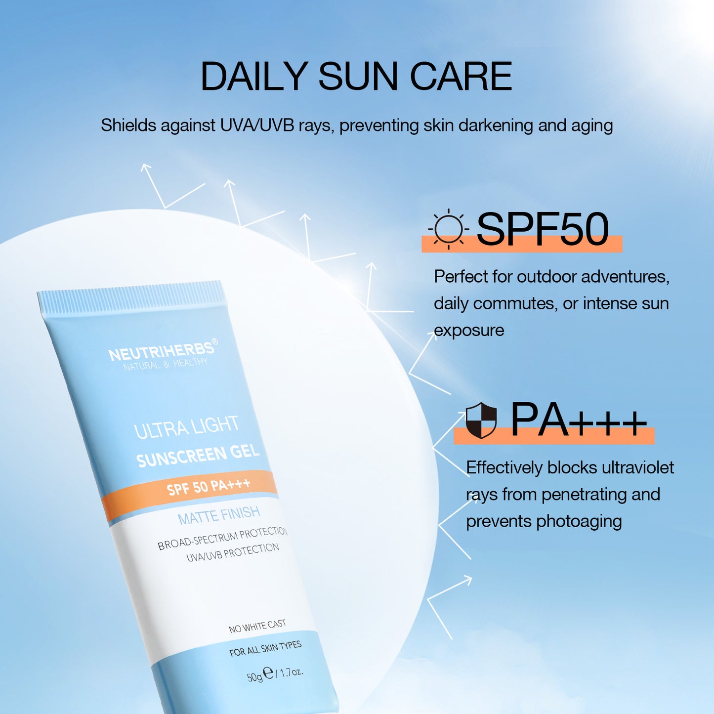 Ultra-light Sunscreen Gel SPF 50 PA+++