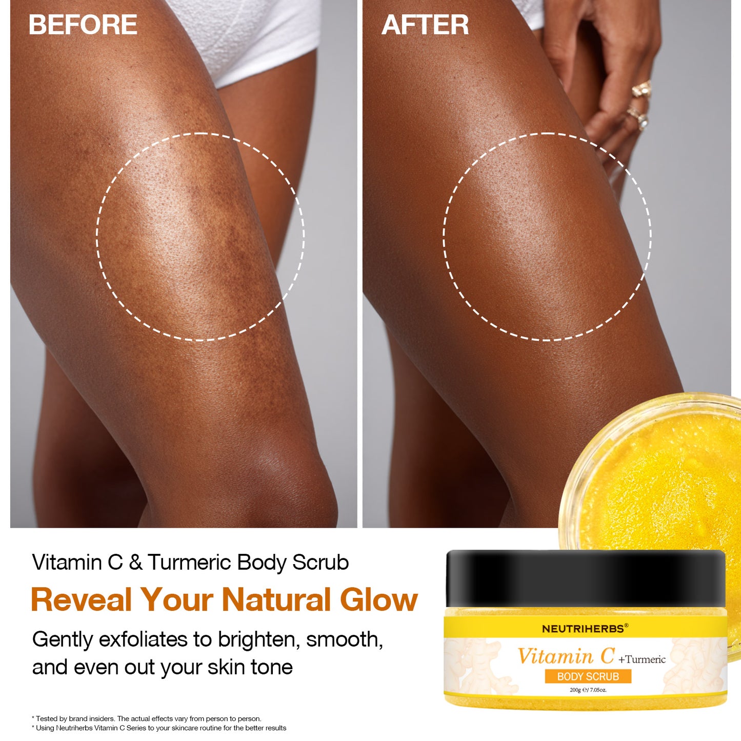 Neutriherbs Vitamin C Turmeric Exfoliating Body Scrub For Skin Brightening