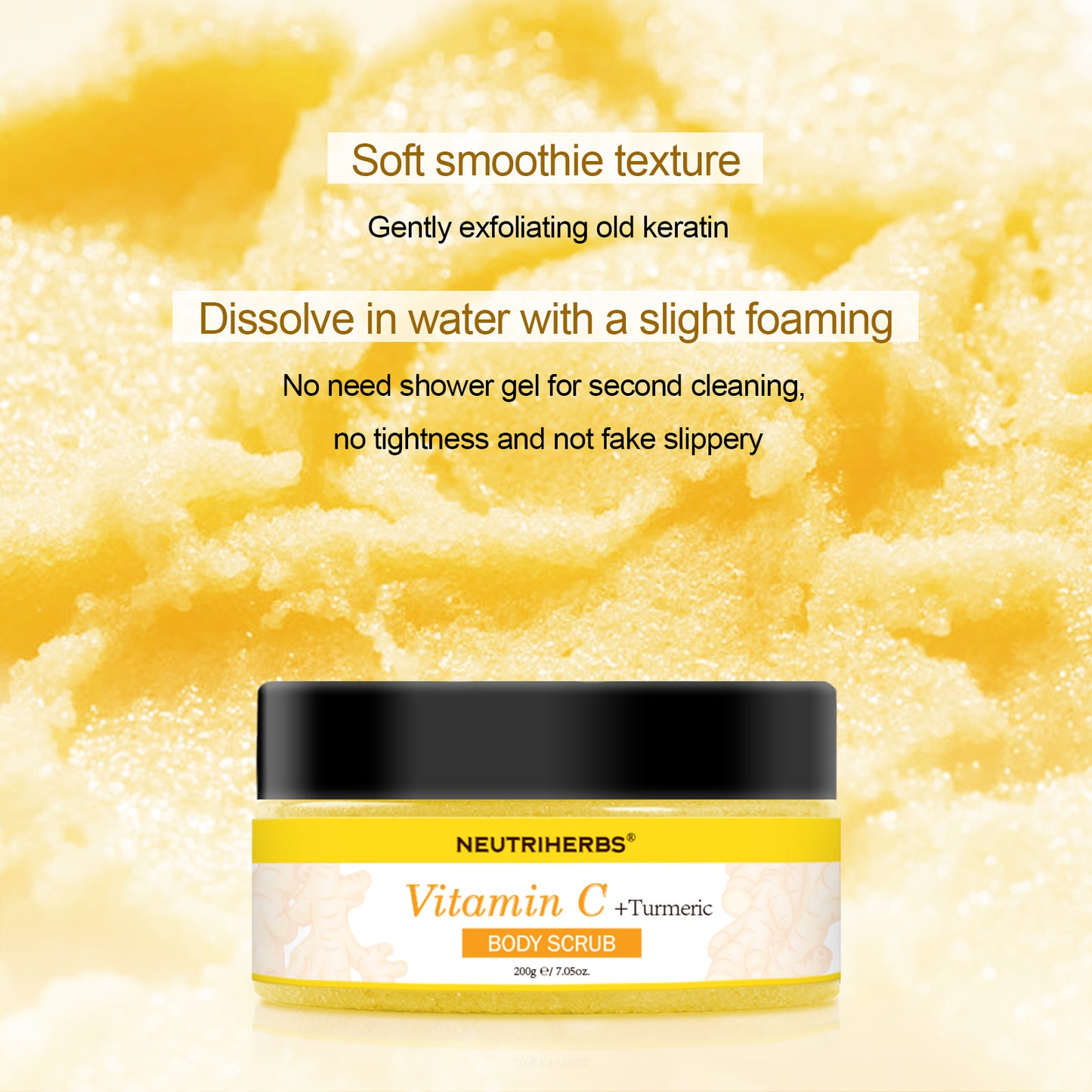 Vitamin C Turmeric Exfoliating Body Scrub For Skin Brightening