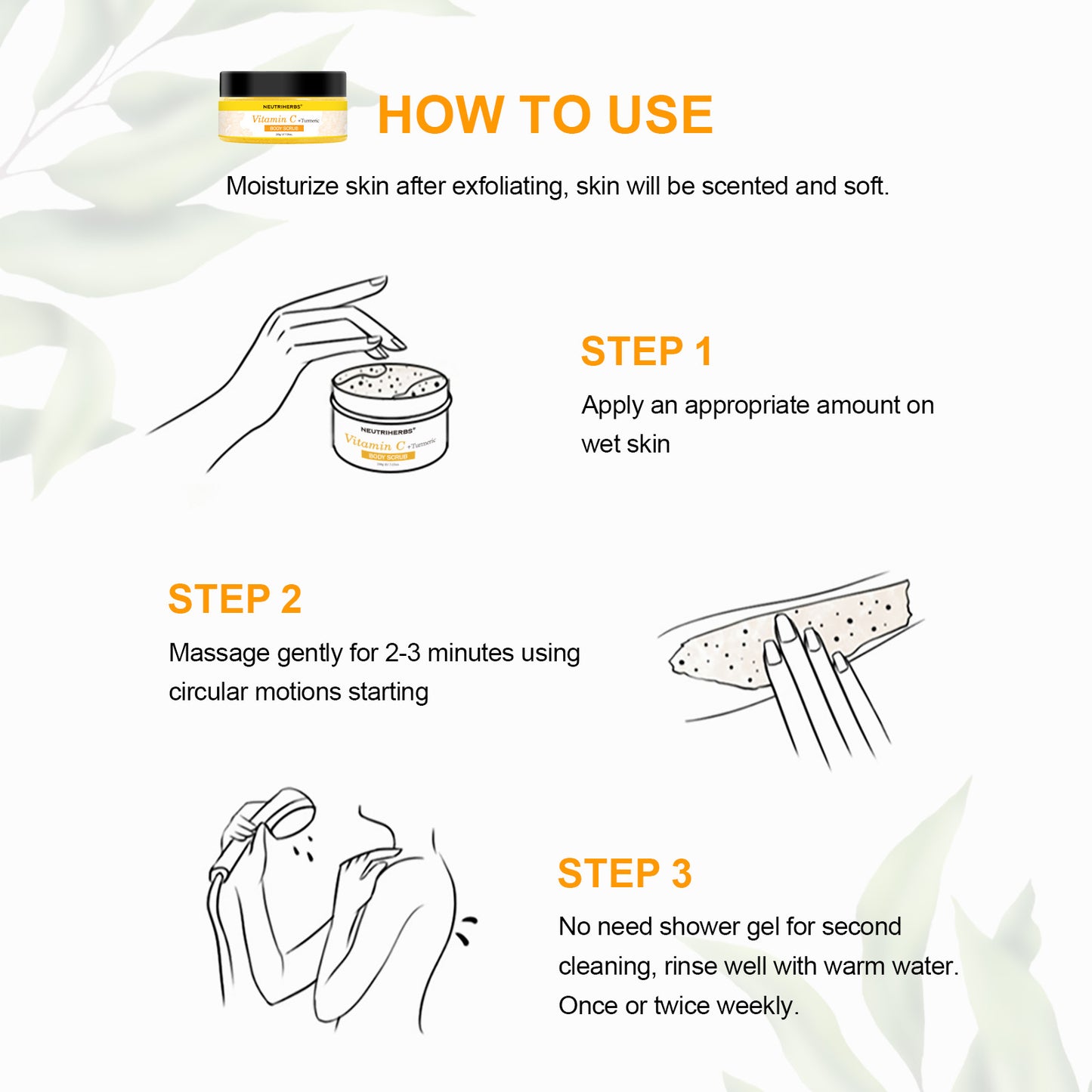 Vitamin C Turmeric Exfoliating Body Scrub For Skin Brightening