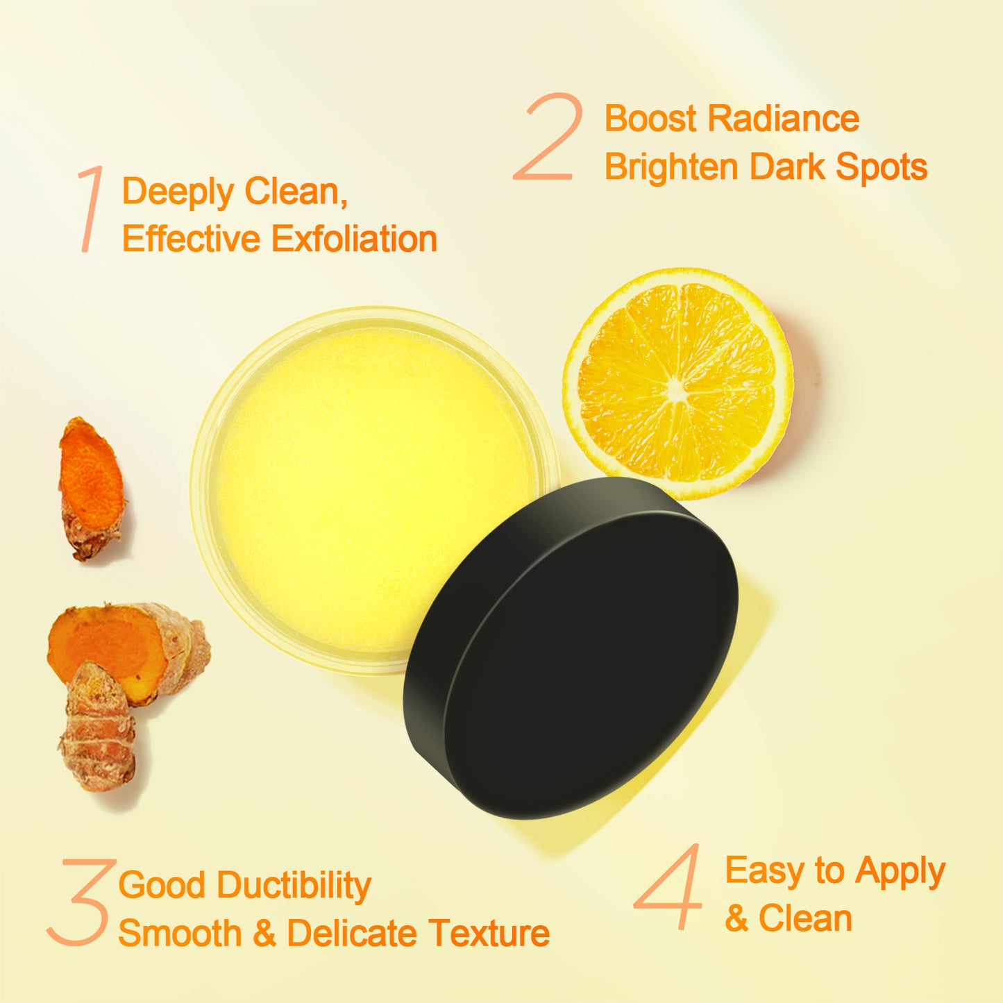 Vitamin C Turmeric Exfoliating Glow Facial Scrub For Skin Lightening