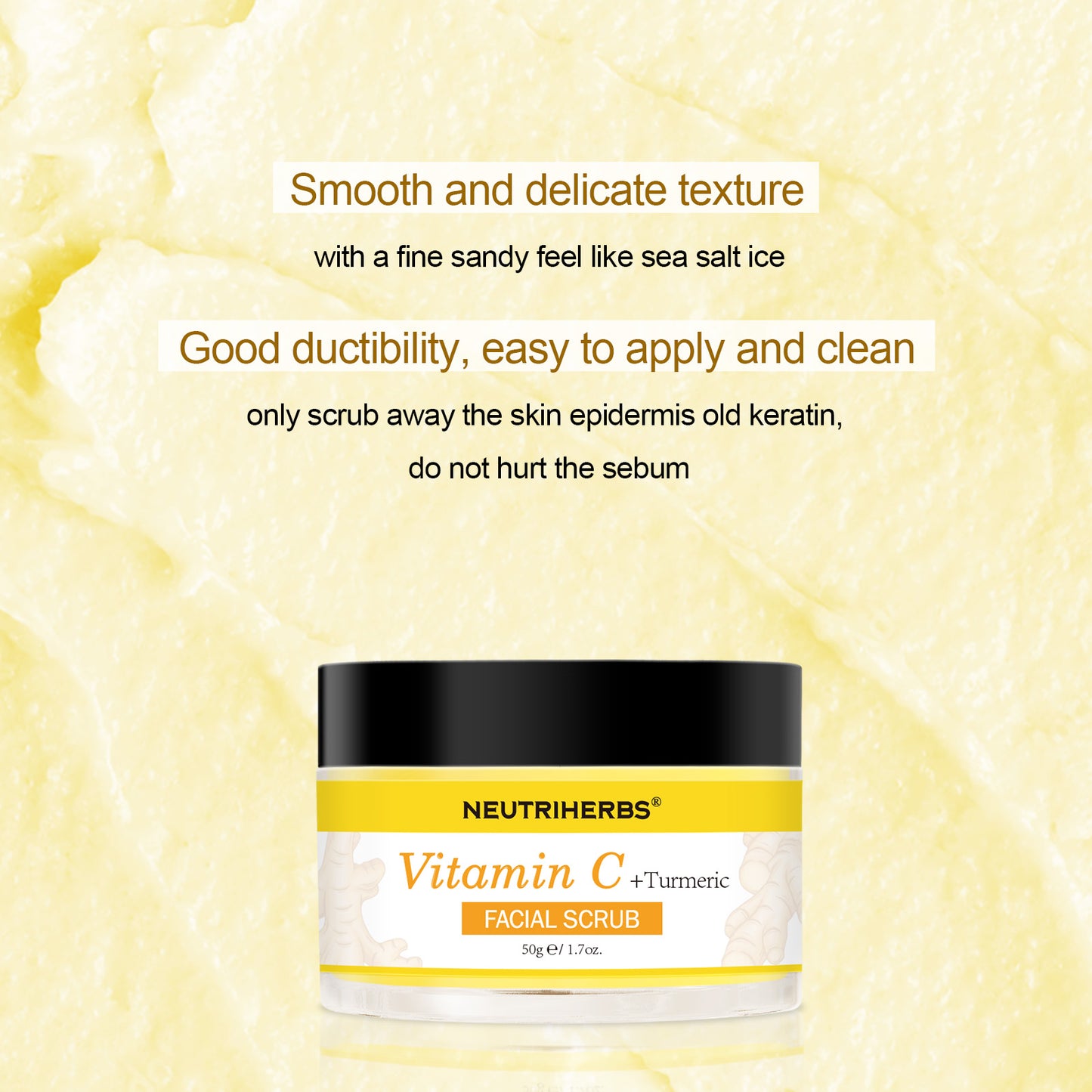 Vitamin C Turmeric Exfoliating Glow Facial Scrub For Skin Lightening