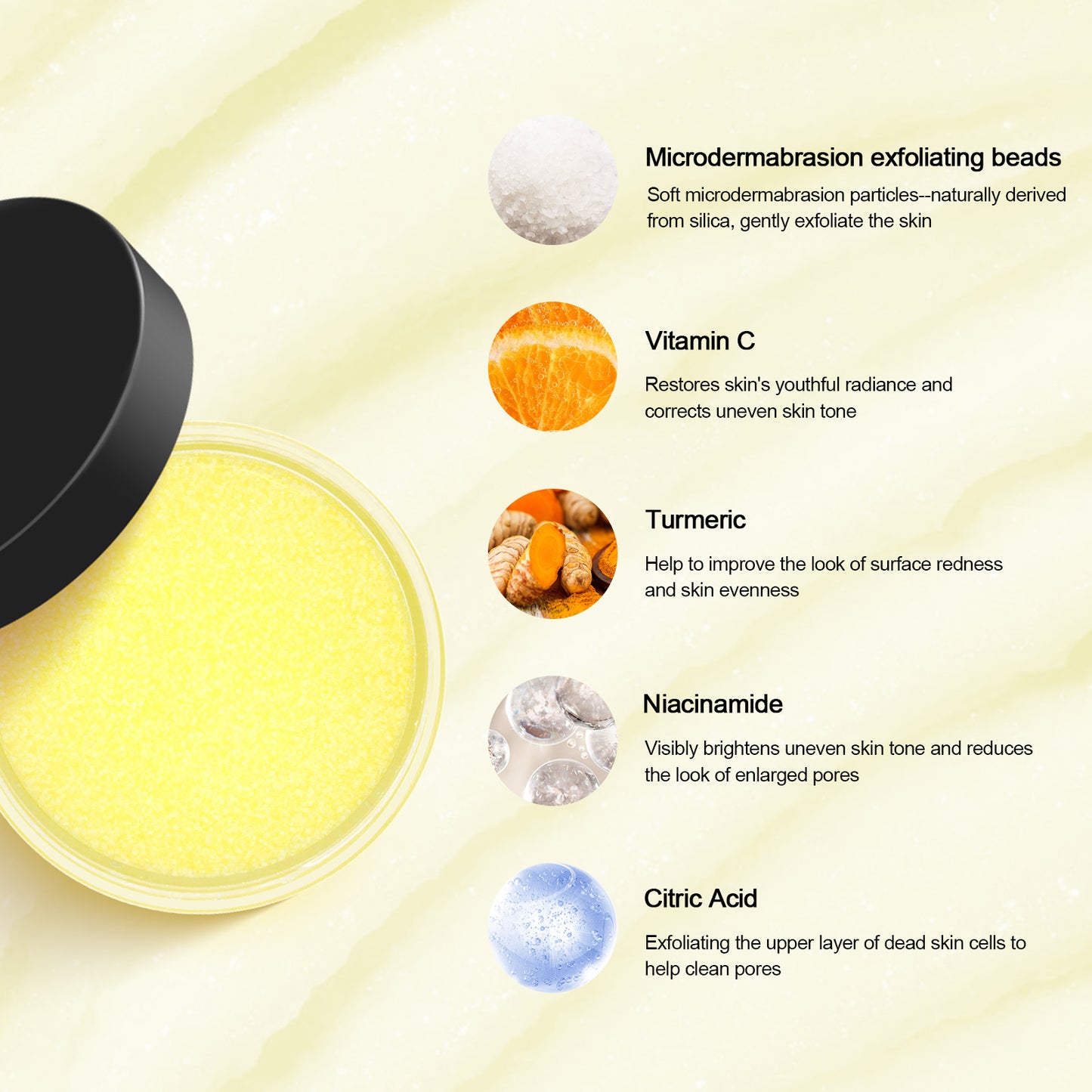 Vitamin C Turmeric Exfoliating Glow Facial Scrub For Skin Lightening