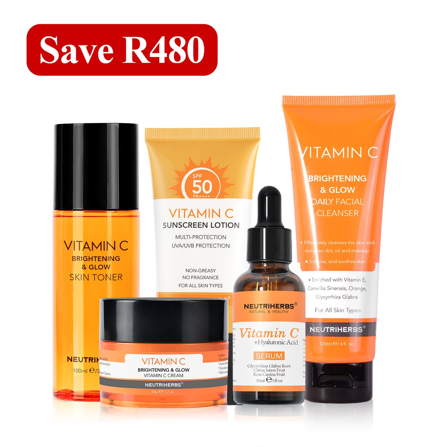 Neutriherbs Vitamin C Brightening Set with SPF50 for Dull Skin
