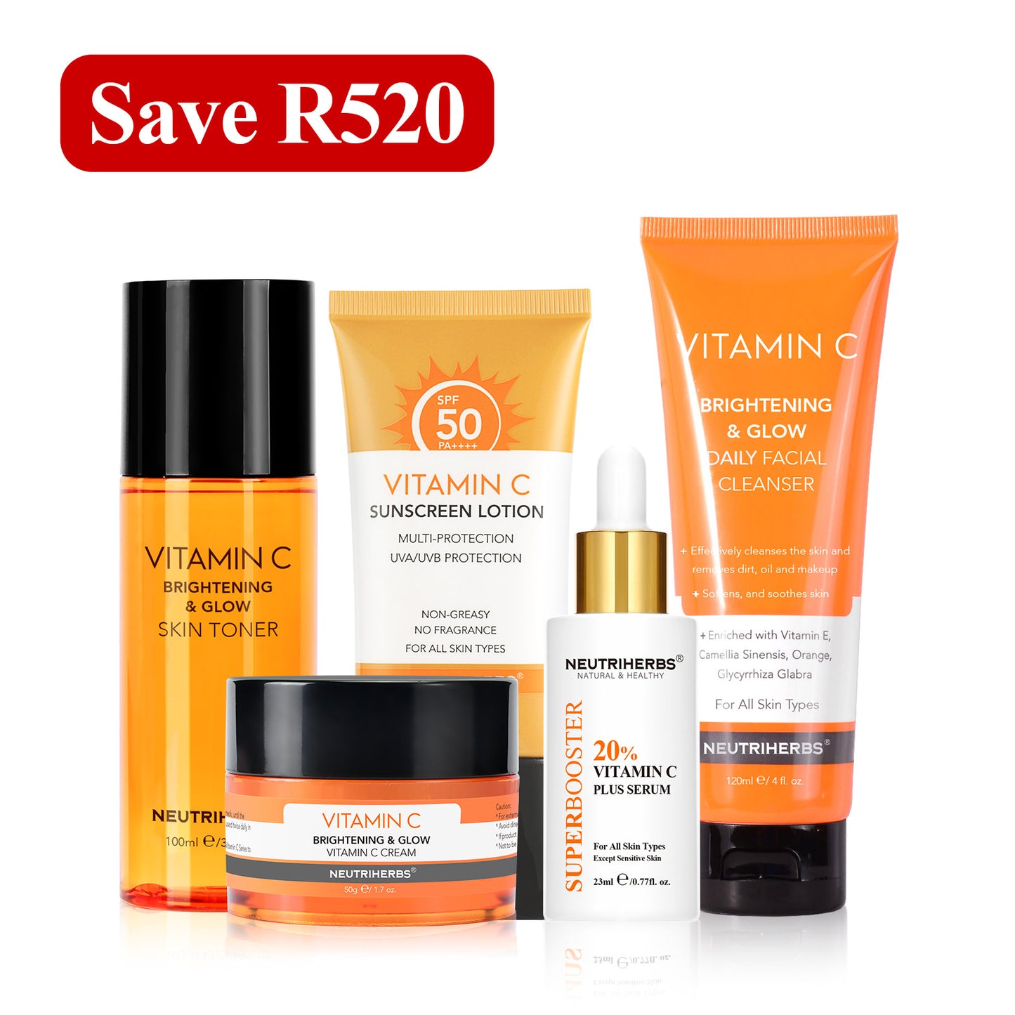 Neutriherbs Vitamin C Brightening Set with SPF50 for Dull Skin