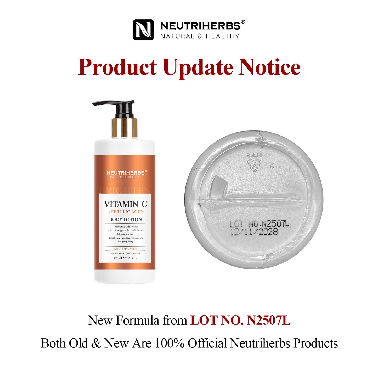 Neutriherbs Vitamin C Body Lotion for Glowing Skin - 400ml