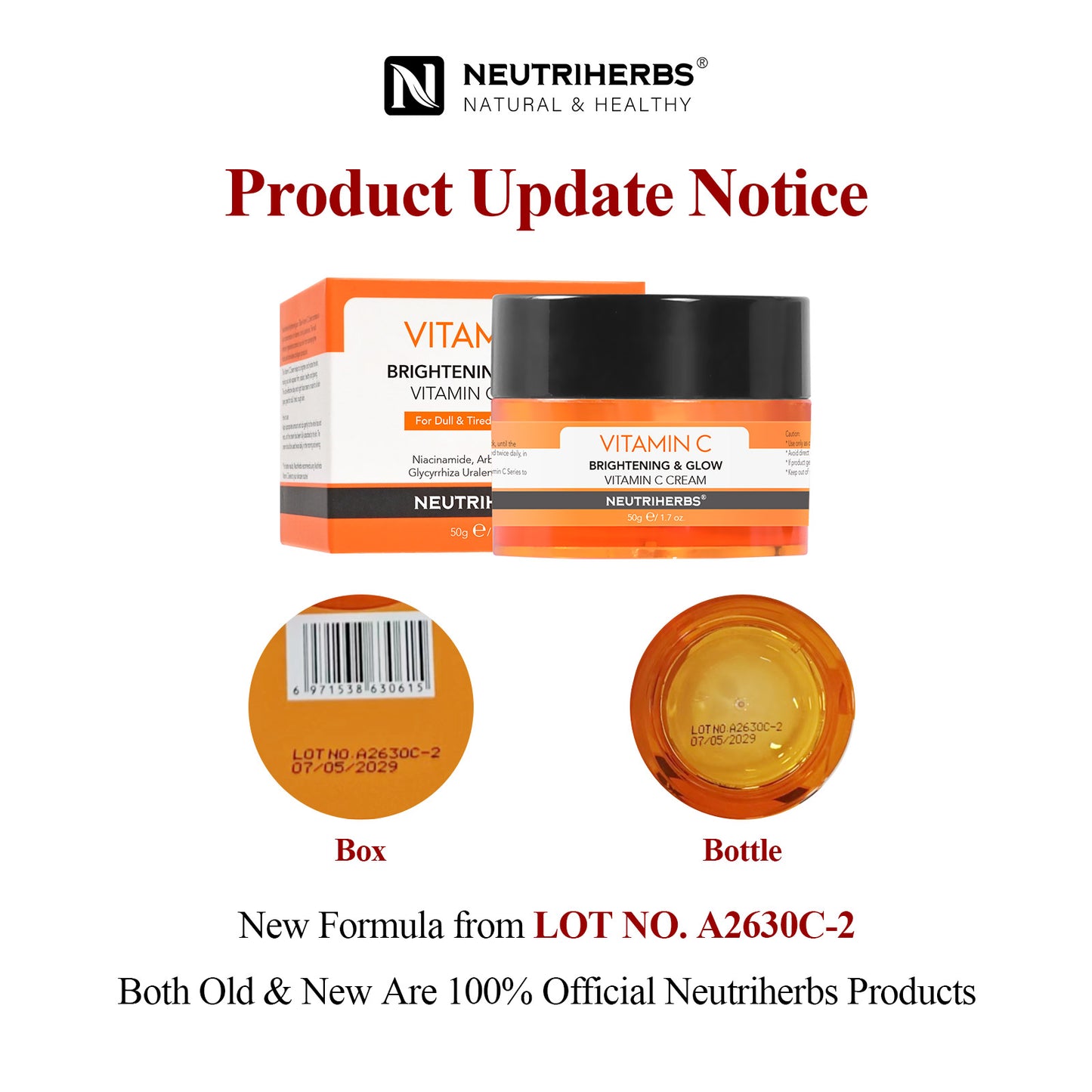 Neutriherbs Vitamin C Cream for Dull Skin & Brighten - 50g