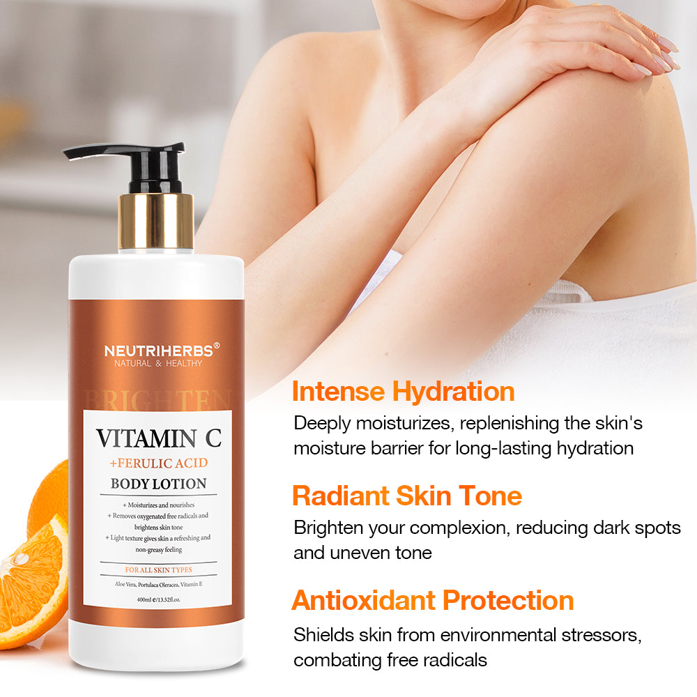 Neutriherbs Vitamin C Body Brightening and Exfoliating Set for Rough and Dull Skin