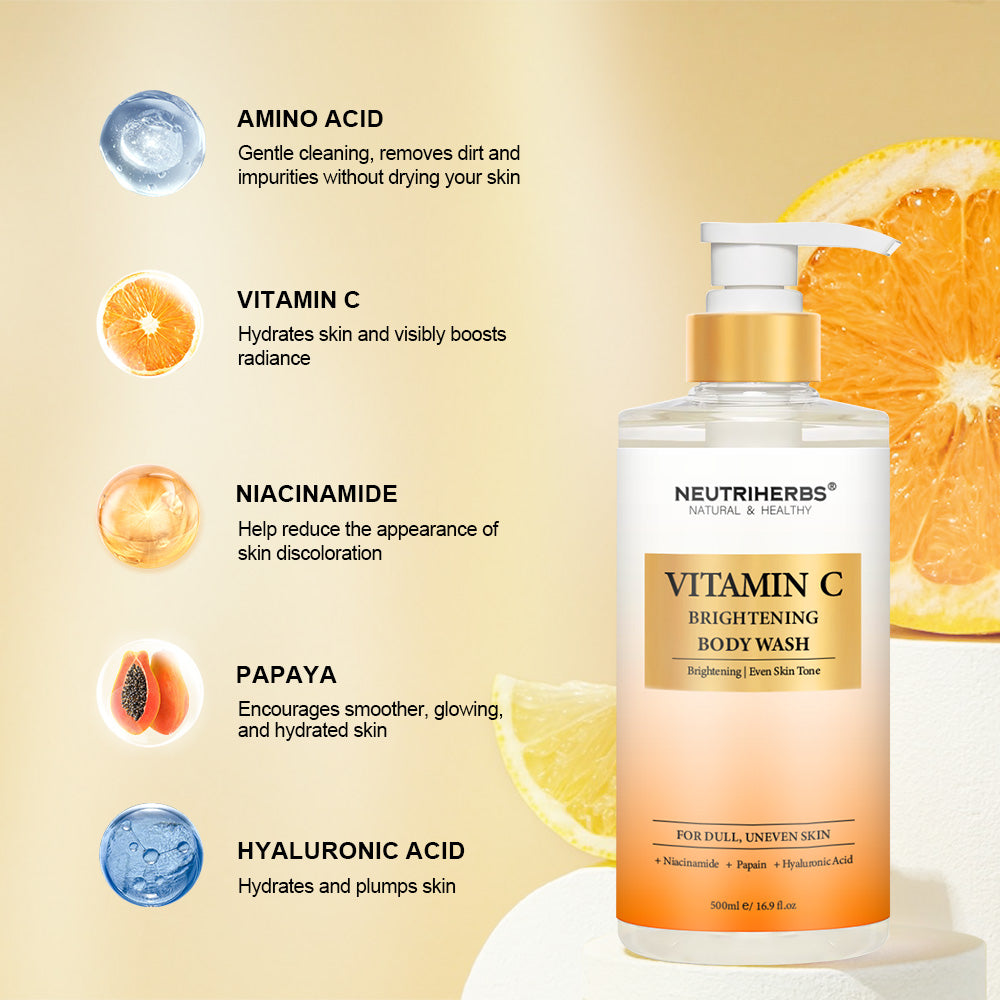 Neutriherbs Vitamin C Body Brightening and Exfoliating Set for Rough and Dull Skin