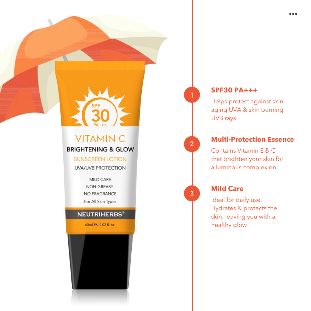 Neutriherbs Sunscreen SPF30 with Vitamin C - 60ml - Neutriherbs SA