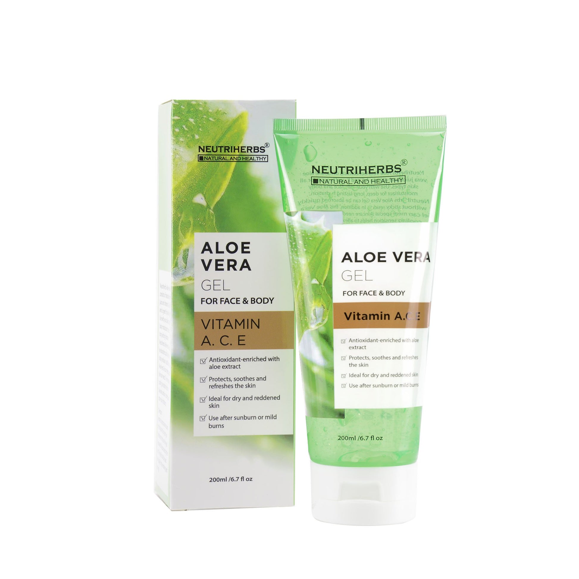 Soothing Aloe Vera Gel for Face and Body 200ml - Neutriherbs SA (4558676590705)