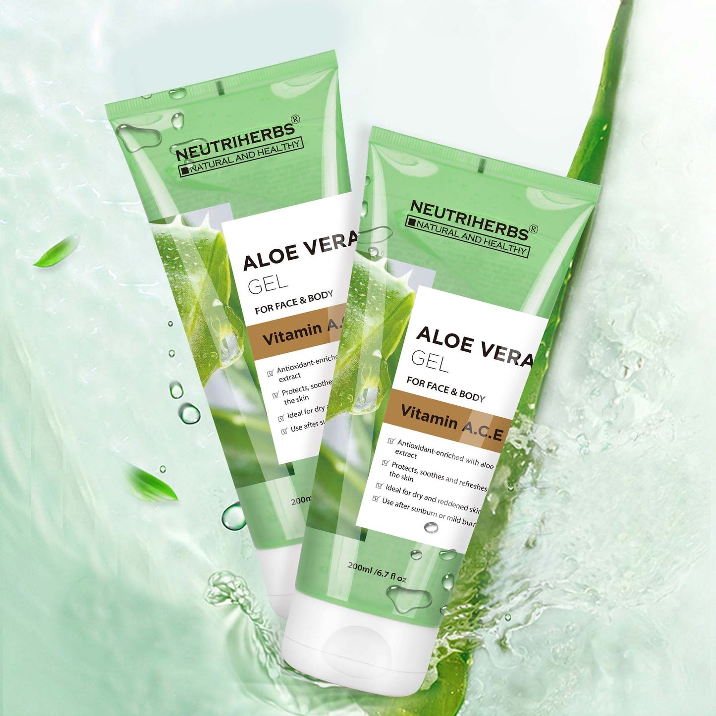 Soothing Aloe Vera Gel for Face and Body 200ml - Neutriherbs SA (4558676590705)