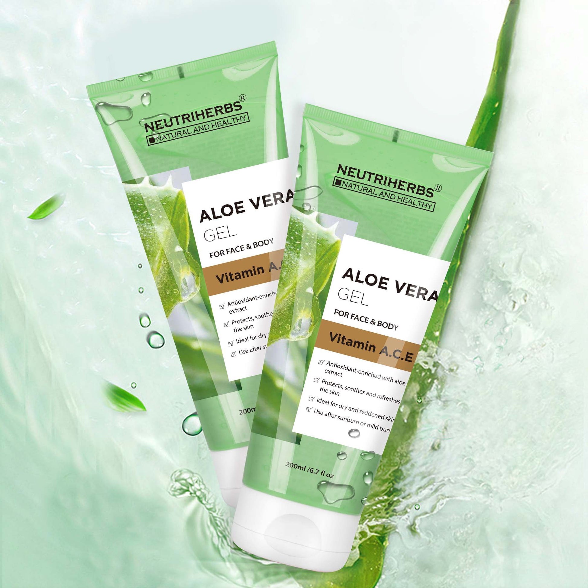 Soothing Aloe Vera Gel for Face and Body 200ml - Neutriherbs SA (4558676590705)