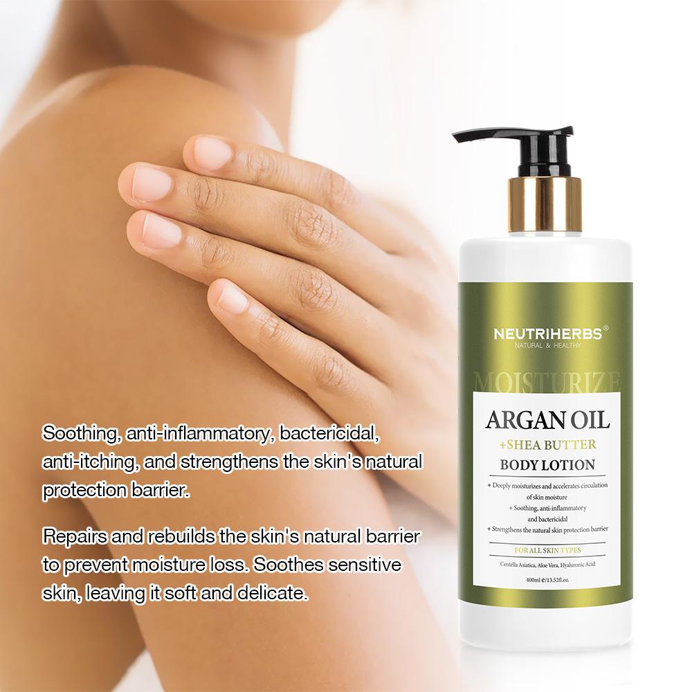 angeliqe EARTH BALANCE LOTION クリア3本 Neutriherbs Argan Oil & Shea Butter Body Lotion for Skin Repair